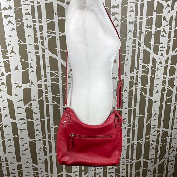 Nicole by Nicole Miller Red and Gold Studded Faux Leather Crossbody Bag - Picture 4 of 14